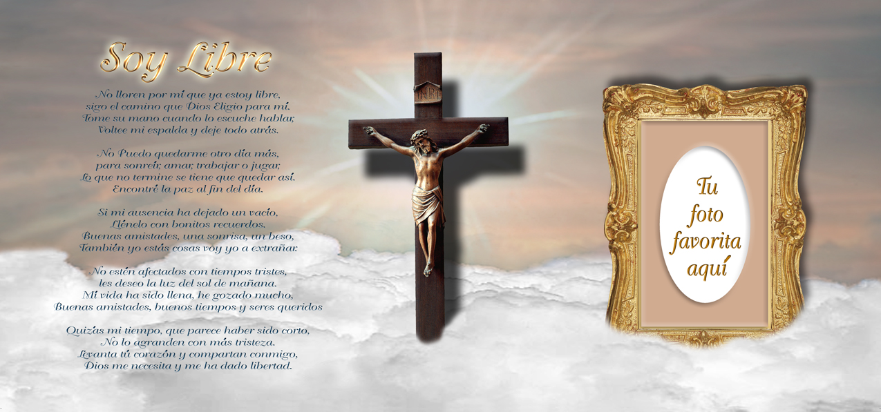 Soy Libre Bronze Clouds (With Verse-Crucifix)